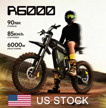 SLDBK R6000 电动越野摩托车 成人电动山地自行车 6000W 电机 60V 30AH 电动自行车 越野双避震电动自行车
